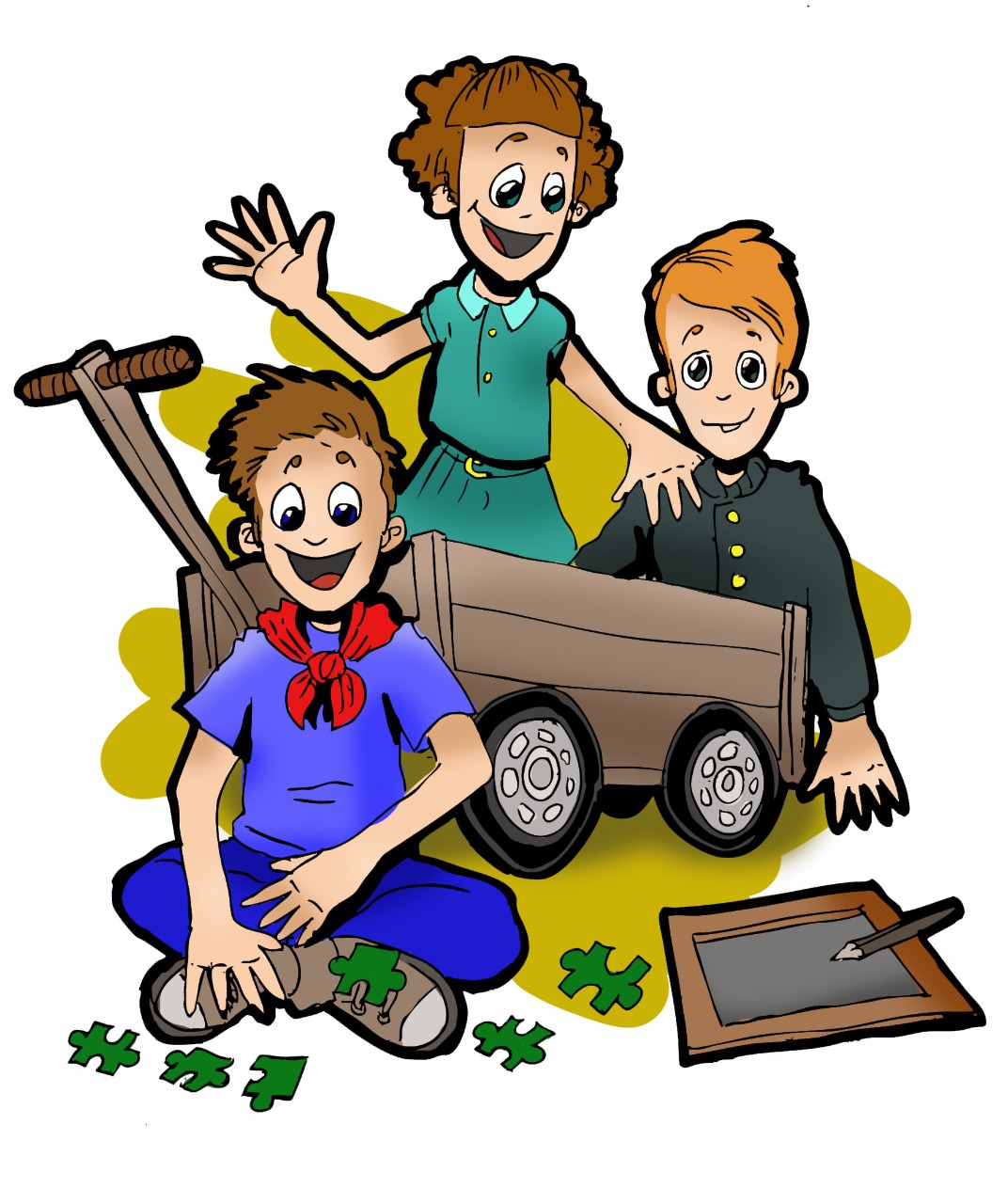 illustratie op erfgoedpad met anna en otto